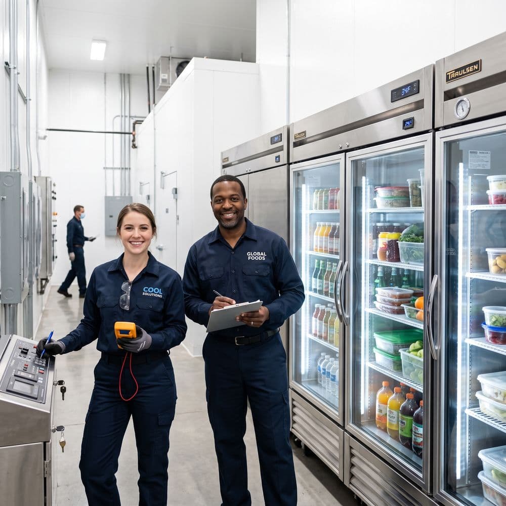 GrowFrost refrigeration technicians servicing equipment